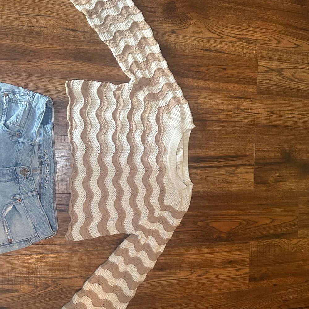 Altar'd State Cream and Tan Sweater